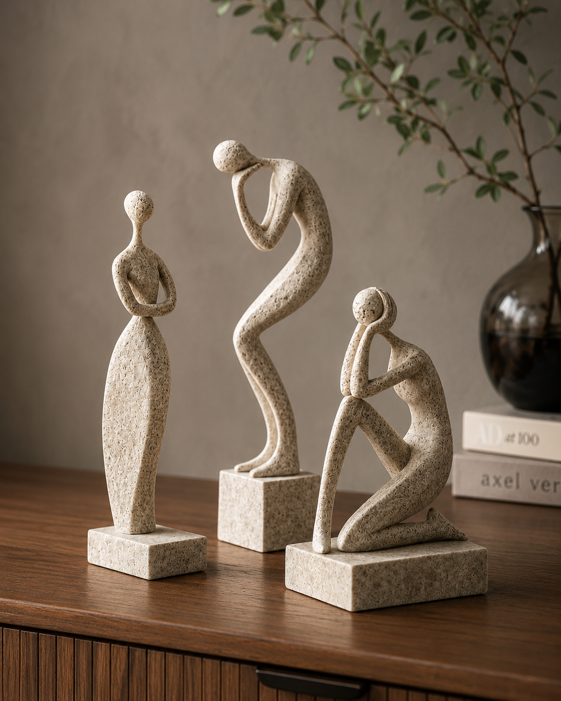 Ceramic horse figurines closeup on light surface - lifestyle shot