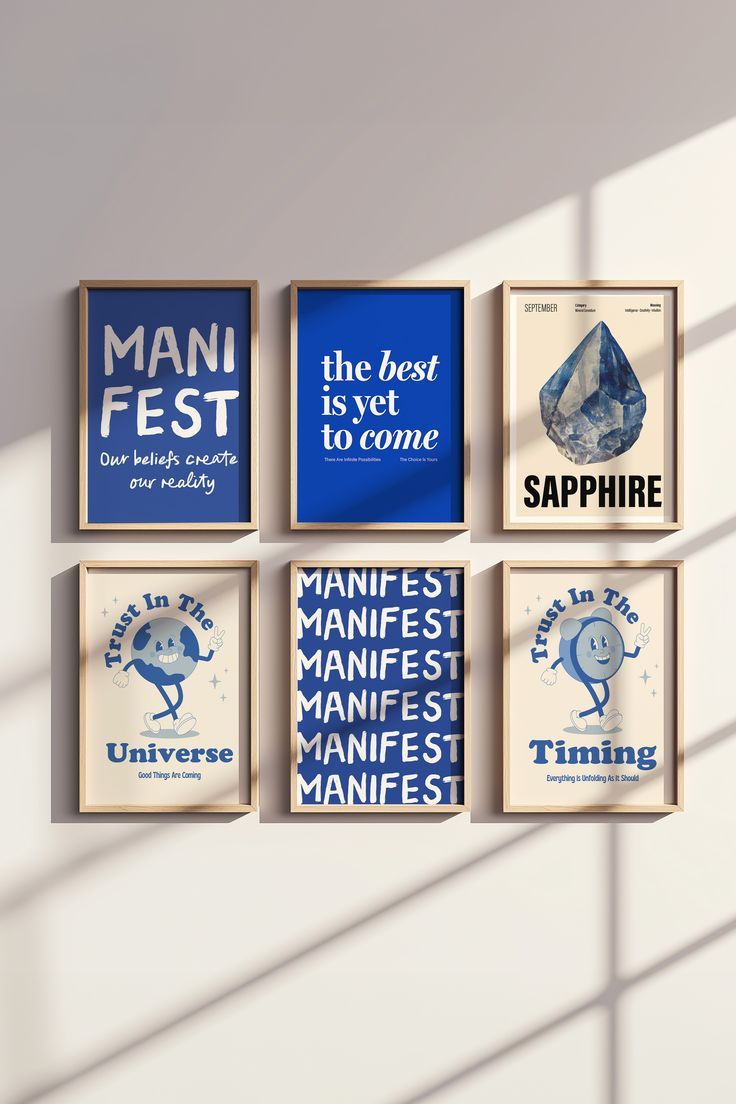 Manifest & Shine – Uplifting Affirmation Wall Art Set