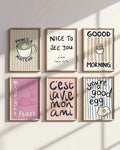 Brunch & Banter – Whimsical Kitchen Quote Print Set