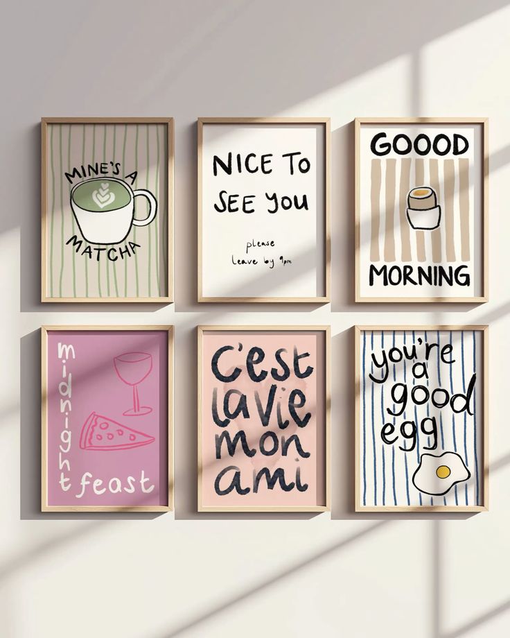Brunch & Banter – Whimsical Kitchen Quote Print Set