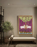 Divine Companions – Pichwai Cow & Tree Artwork