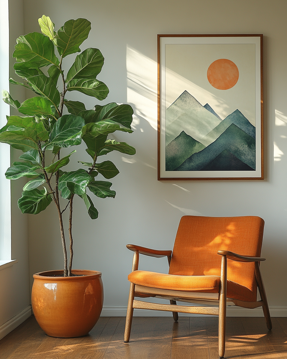 The Indus Craft Minimalist Abstract Mountain Wall Art Set | Modern Boho Canvas Painting | Premium Framed Living Room Decor (3 Designs, Large Sizes)