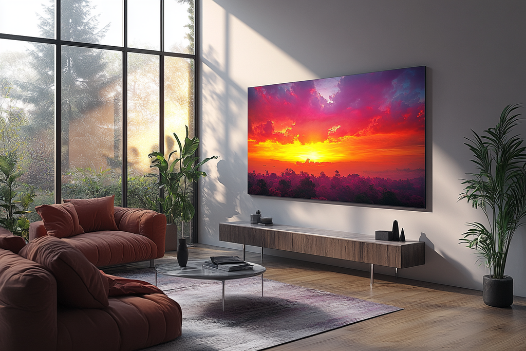 The Indus Craft Sunset Glow Wall Art | Abstract Sunrise & Ocean Canvas | Modern Luxury Wall Decor for Living Room & Bedroom