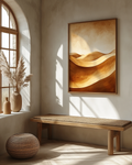 The Indus Craft Desert Minimal Landscape Wall Art Collection | Sand Dune Canvas Prints | Neutral Boho Luxury Wall Decor (Set & Single Designs)