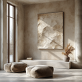 The Indus Craft Raw Texture Minimal Wall Art Collection | Neutral Abstract Canvas Prints | Wabi-Sabi Rustic Earth Tone Decor (Multi Design Set)