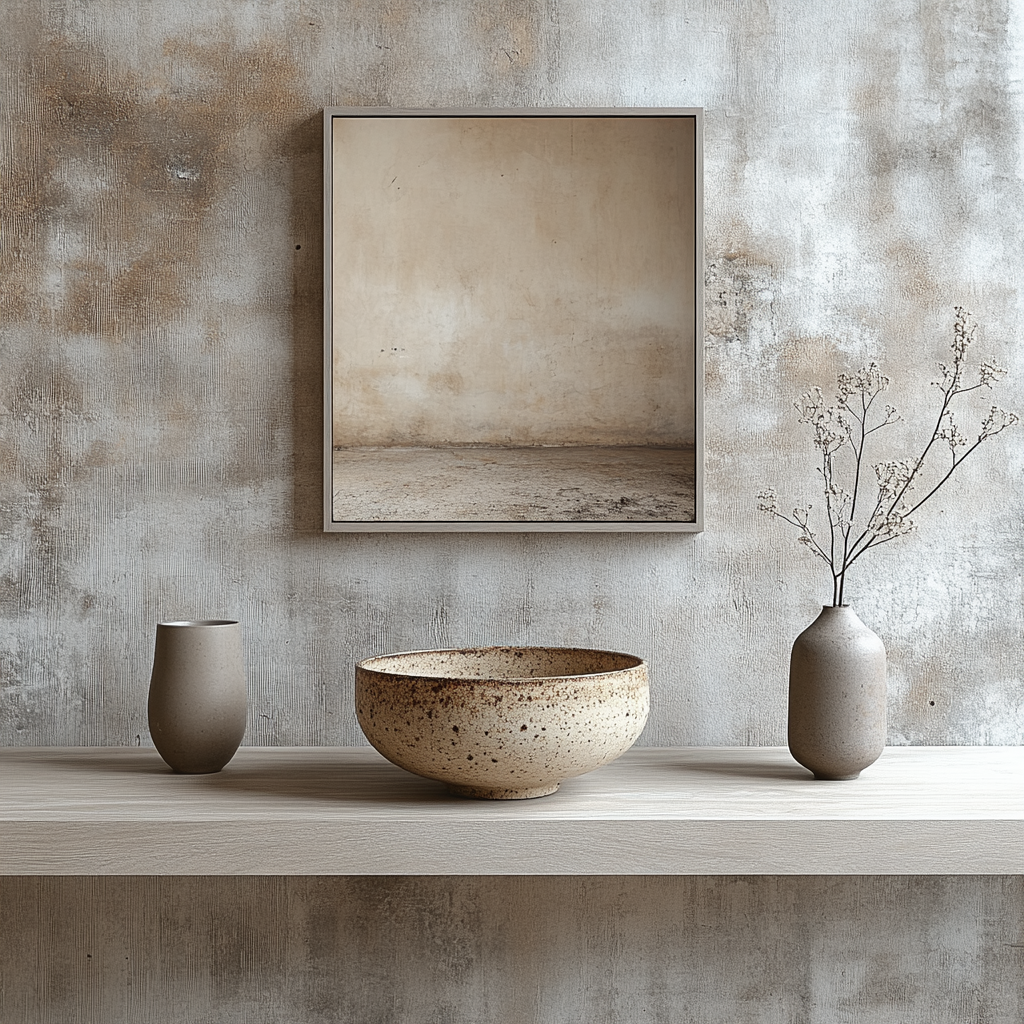 The Indus Craft Earth Tone Abstract Wall Art Collection | Minimal Neutral Canvas Prints | Wabi-Sabi Rustic Modern Decor (Multi Design Options)