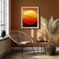 The Indus Craft Retro Sunset Wall Art | Abstract Sun Gradient Canvas Print | Warm Orange Aesthetic Wall Decor for Living Room, Bedroom & Modern Interiors (Framed)