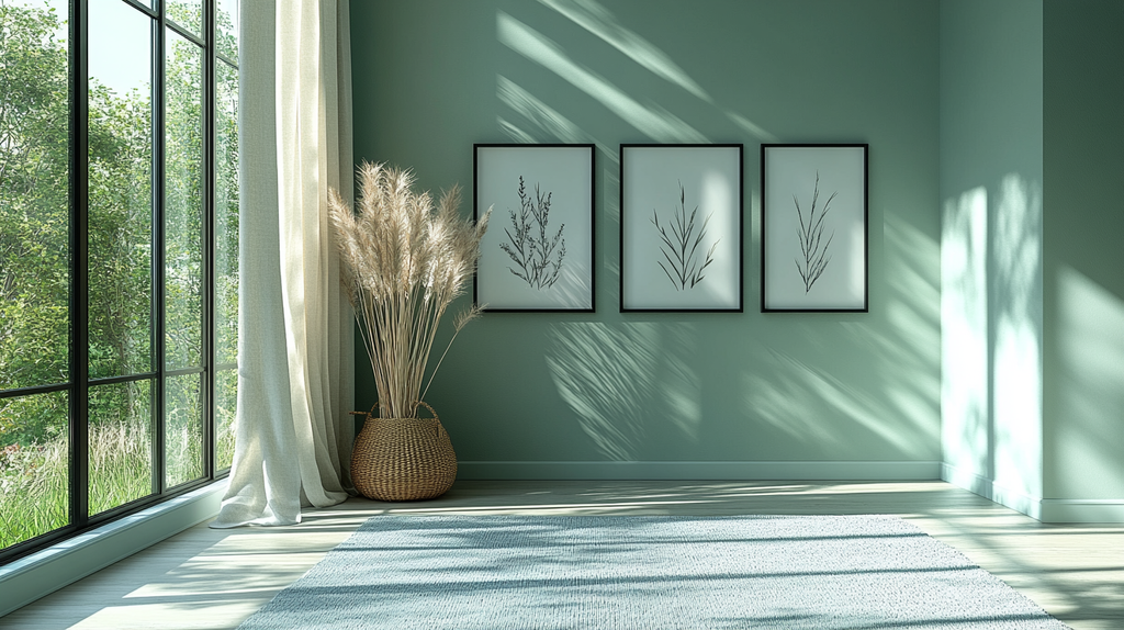 The Indus Craft Minimal Botanical Wall Art Set | Neutral Leaf Sketch Canvas Prints | Scandinavian Japandi Wall Decor for Bedroom, Kitchen & Living Room
