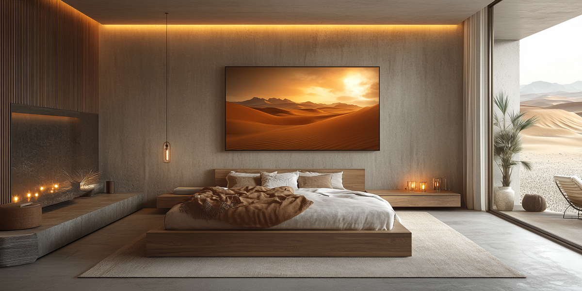 The Indus Craft Desert Landscape Wall Art | Warm Sand Dunes Canvas Painting | Luxury Minimalist Nature Decor for Bedroom & Living Room (Multiple Designs, XL Sizes)