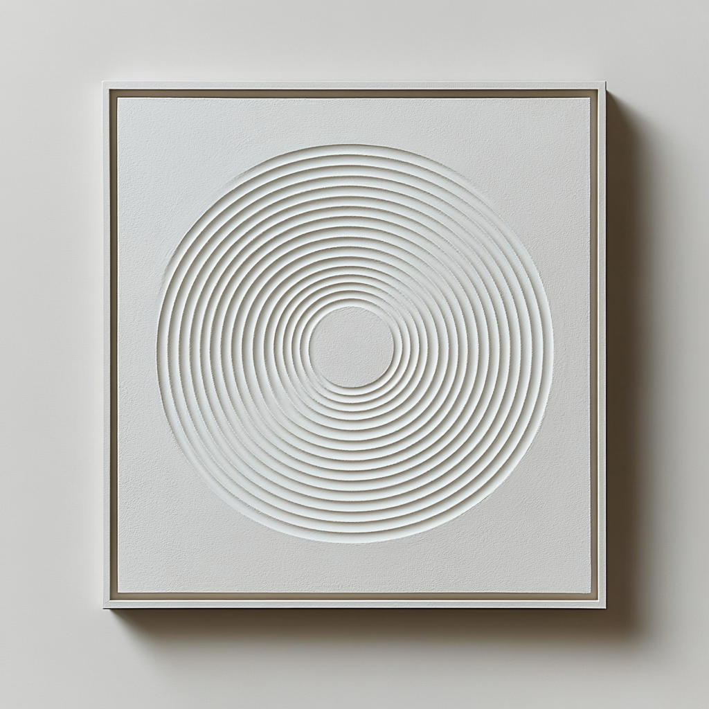 The Indus Craft 3D White Textured Wall Art Panel | Minimalist Sculpted Canvas Decor | Luxury Abstract Wall Art