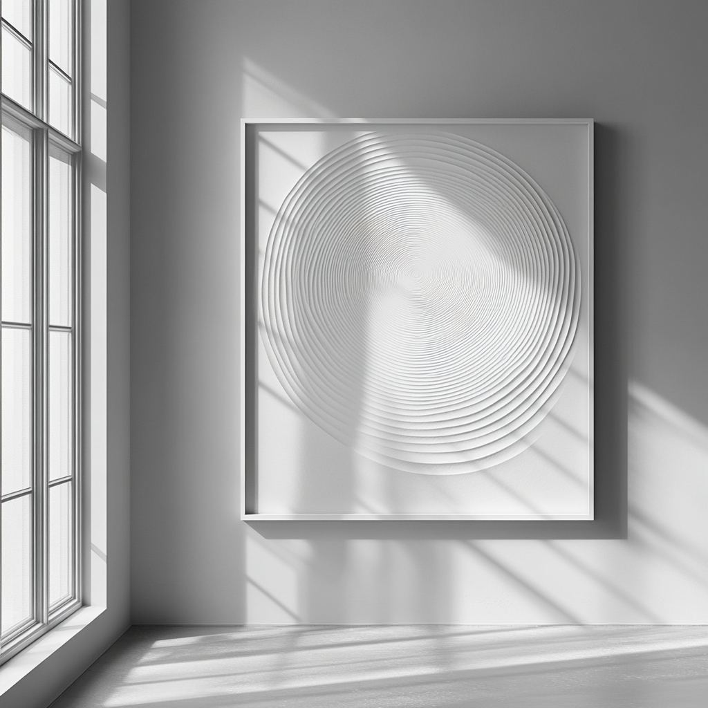The Indus Craft 3D White Textured Wall Art Panel | Minimalist Sculpted Canvas Decor | Luxury Abstract Wall Art